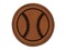 Baseball Softball Round Iron-On Engraved Faux Leather Patch Applique - 2.5"